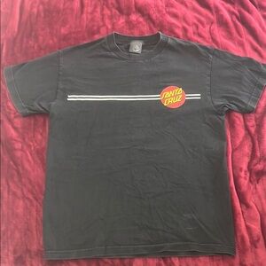 Santa Cruz Skateboards Black and Red Short Sleeve Tee